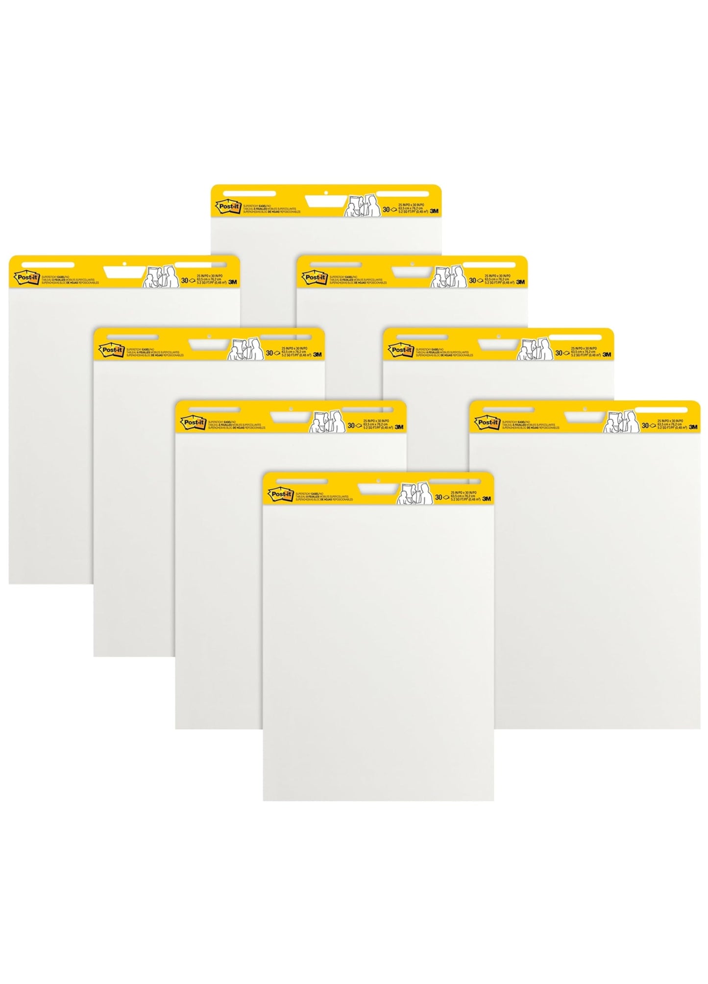 Post-it 1668443 Super Sticky Easel Pad 25-Inch x 30-Inch White 8/Pack (559-VAD-8PK)