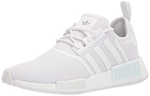 adidas Women's NMD_r1 Sneaker, White/White/Silver Metallic, 9
