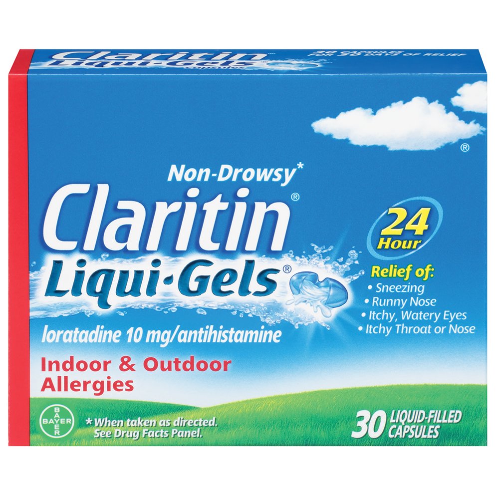Claritin Liqui-Gels 24 Hour Allergy Relief, Non-Drowsy Allergy Medicine, Loratadine Antihistamine Capsules, 30 Count