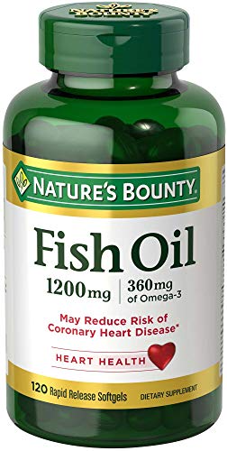 Nature's Bounty F.ish Oil, Supports Heart Health - 1200 Mg - 120 Ct - Rapid Release Softgels.