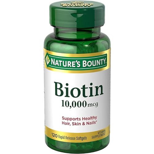 Nature's Bounty Biotin 10000 mcg, Supports Healthy Hair - Skin and Nails - Rapid Release Softgels - 120 Ct?.