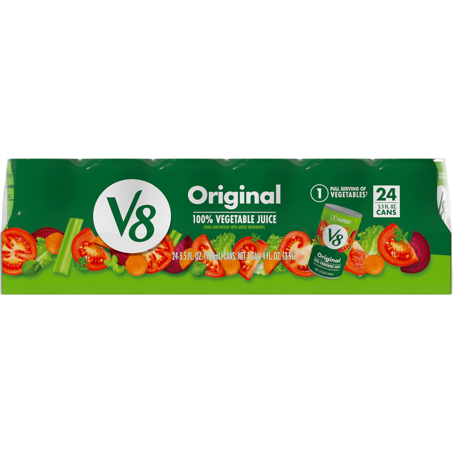 V8 Original 100% Vegetable Juice, 5.5 fl oz Can (24 Pack)