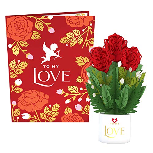 Lovepop To My Love Card with Mini Bouquet - Valentines Day Pop Up Cards, Valentines Cards, Pop Up Paper Flowers, Card and Bouquet