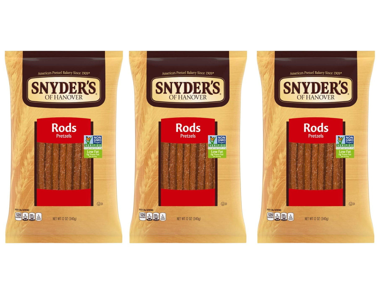 Snyder's Pretzel Rods 12oz - Pack of 3