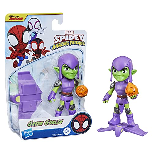 Marvel Spidey and His Amazing Friends Green Goblin Hero Figure, 4-Inch Scale Action Figure, Includes 1 Accessory, for Kids Ages 3 and Up