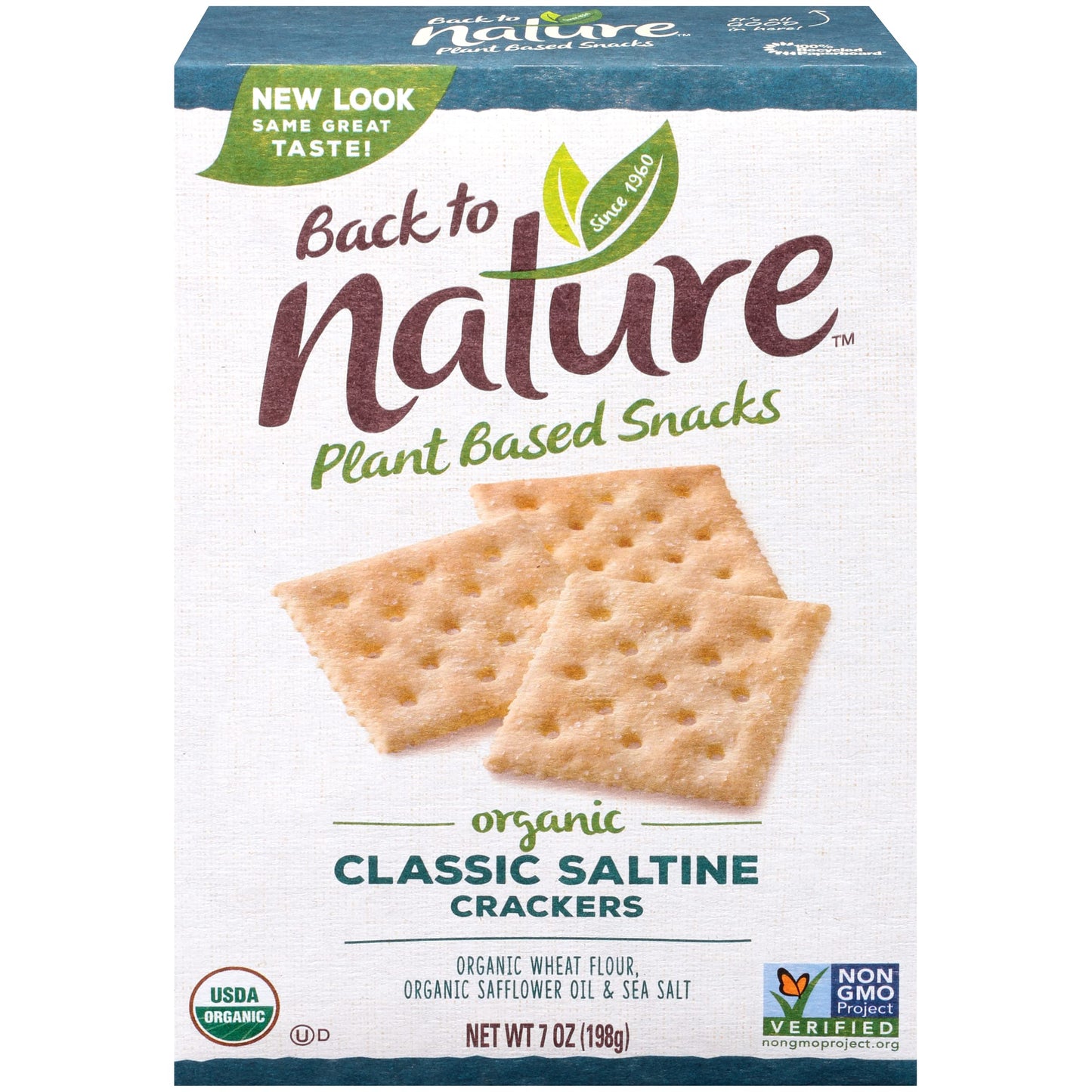 Back to Nature Organic Saltine Crackers - Dairy Free, Non-GMO, Made with Wheat Flour & Sea Salt, Delicious & Quality Snacks - 7 Ounce (Pack of 6)