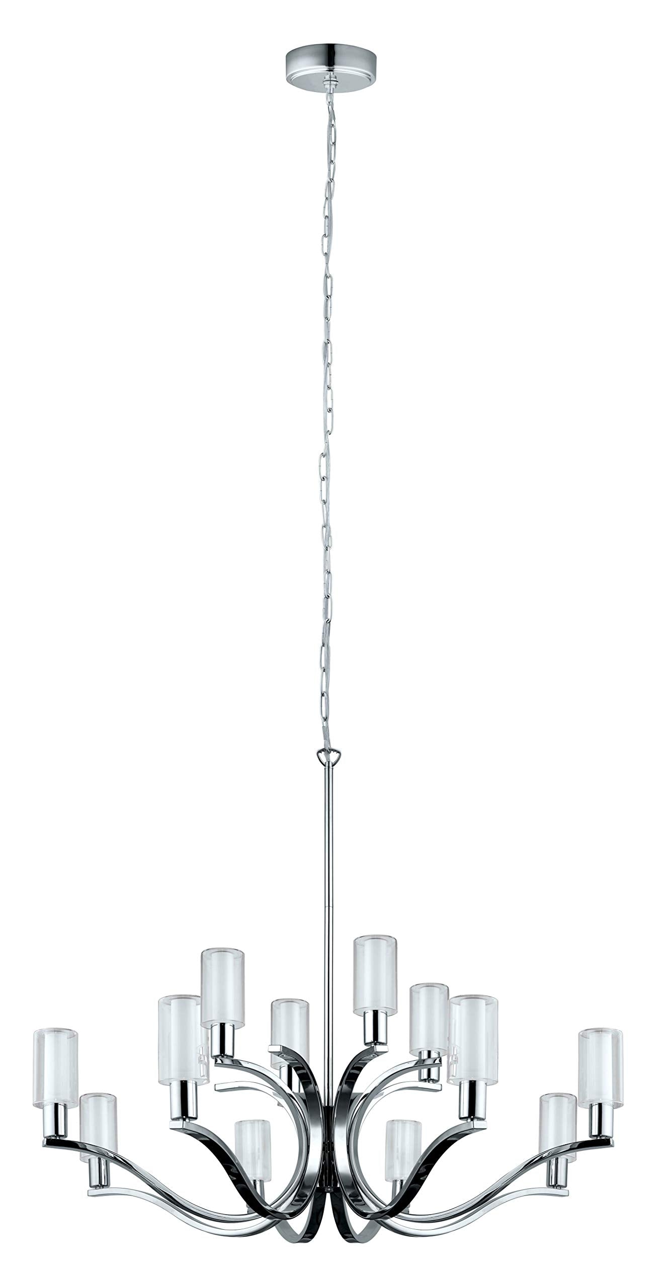 EGLO 201513A Varella LED Chandelier, Chrome Finish, 32.67 x 32.67 x 145.67
