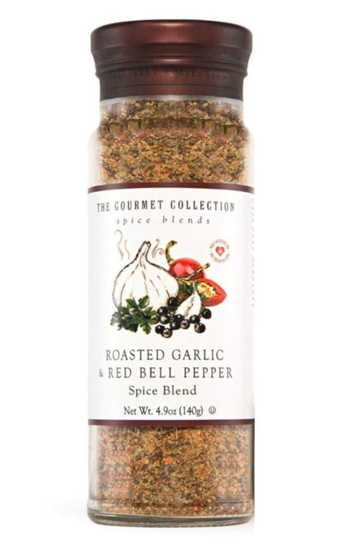 The Gourmet Collection Spice Blends Roasted Garlic and Red Bell Pepper Blend - Garlic Powder Seasoning for Cooking - Salt Free - Seafood, Meat, Eggs.