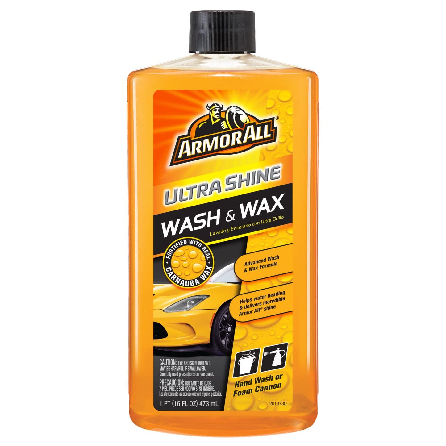 Ultra Shine Car Wash and Wax by Armor All, Car Wax and Cleaner for Cars, Trucks and Motorcycles, 16 Fl Oz
