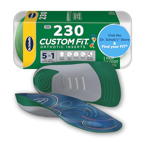 Dr. Scholl’s Custom Fit Orthotics 3/4 Length Inserts CF 230, 5-in-1 All-Day Pain Relief for Feet, Lower Back, Knees, Heel & Plantar Fasciitis, Arch Support Shoe Insoles for Men Women, FSA HSA Eligible