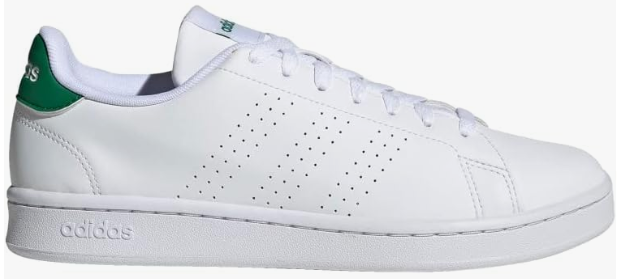adidas Men's Advantage Racquetball Shoe, White/White/Green, 7.5