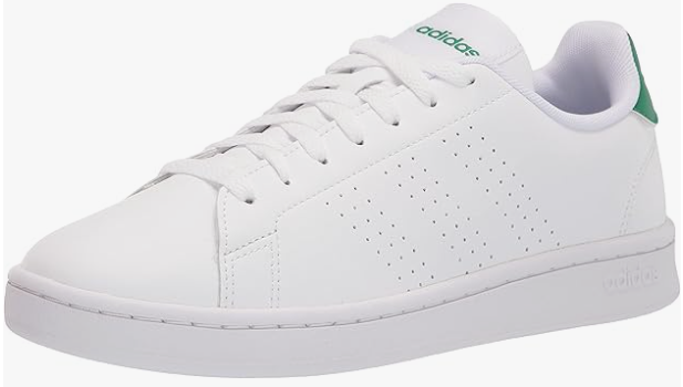 adidas Men's Advantage Racquetball Shoe, White/White/Green, 9.5