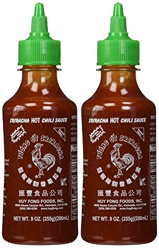Huy Fong Sriracha Hot Chili Sauce 9 Ounce Bottle (Pack of 2)