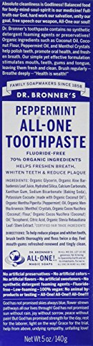 Dr. Bronners Toothpaste Peppermint 5 Ounce (Pack of 2)