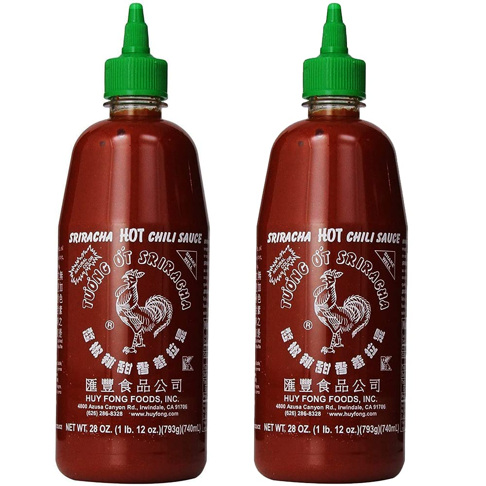 Sriracha Hot Chili Sauce 28oz Bottle, (Pack of 2)