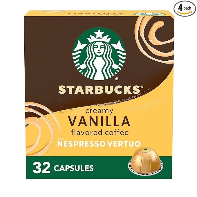 Starbucks by Nespresso Vertuo, Vanilla Flavored Coffee, 32-count Coffee Pods, Brews 7.8 oz.