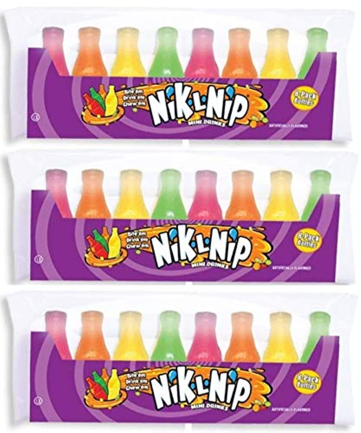 Nik-L-Nip Mini Drinks Candy, 8 Count (Pack of 3)