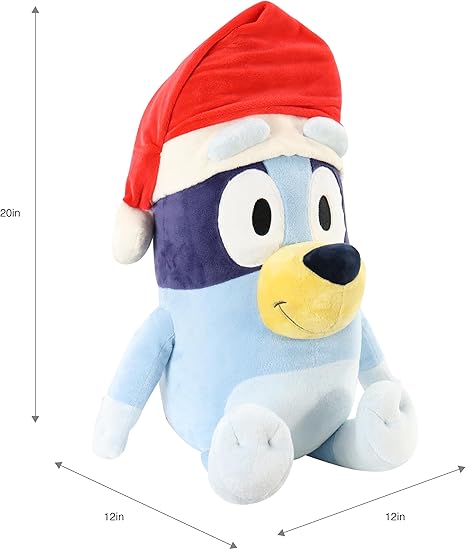 Animal Adventure - Bluey with Santa Hat 20” Plush - Officially Licensed Collectible Plush