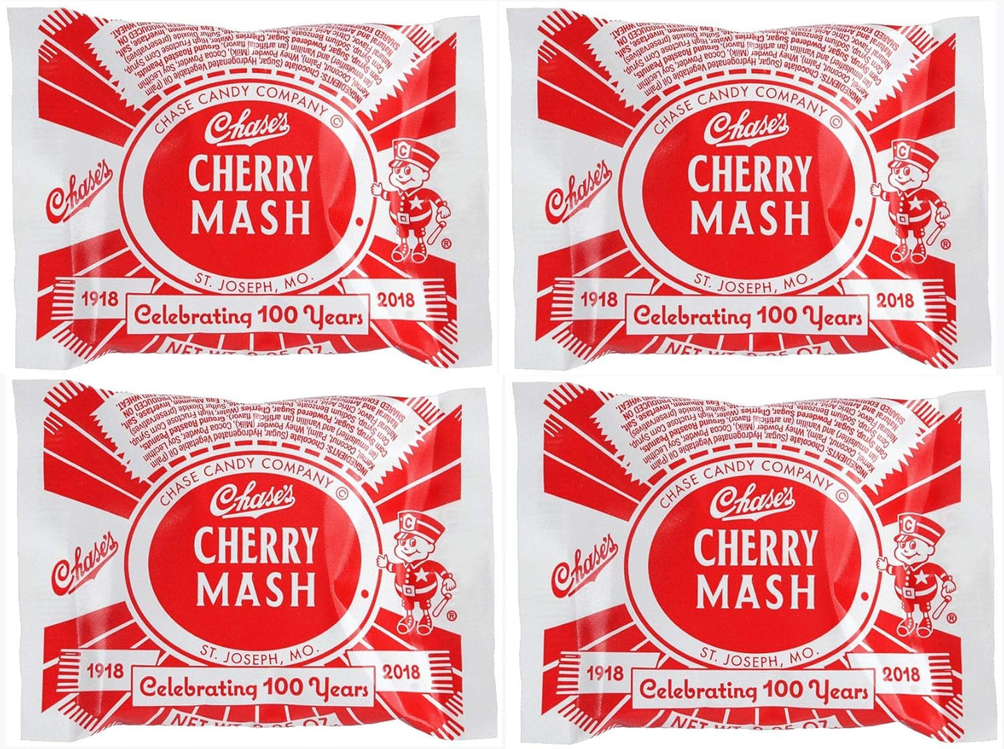 Chase's Cherry Mash Candy Bars 2.05 oz. (4 Pack)