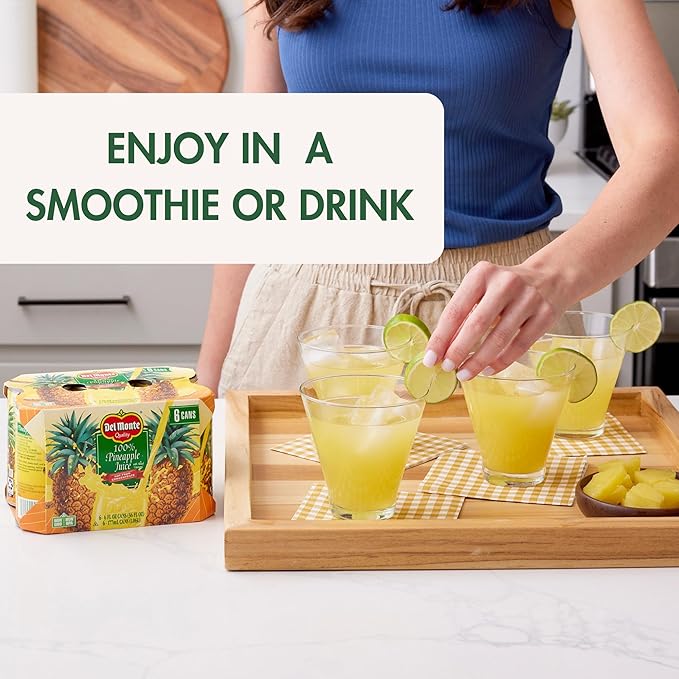 Del Monte 100% Pineapple Juice 24 cans, 6 fl oz.