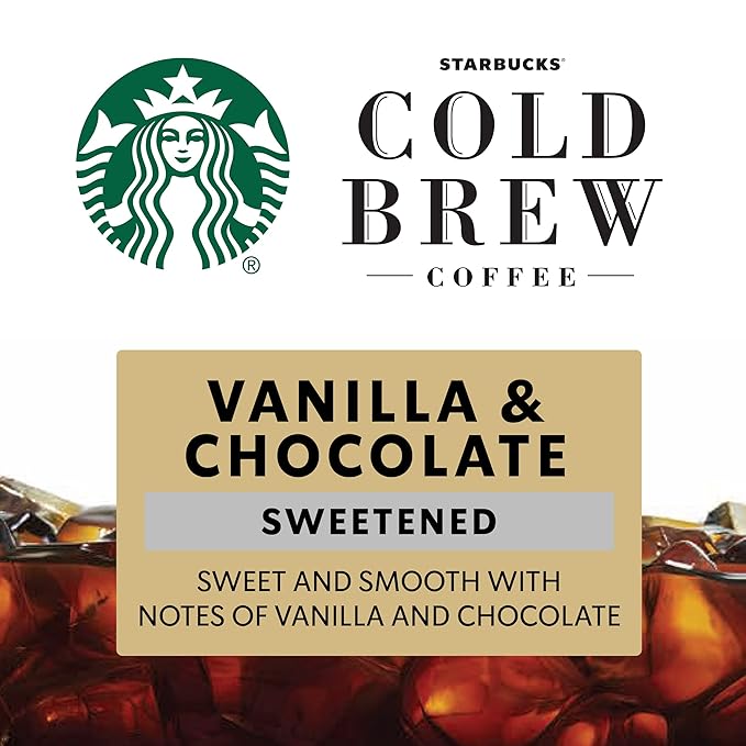 Starbucks Cold Brew Coffee Concentrate, Naturally Flavored Sweetened Vanilla & Chocolate Inspired by Irish Cream, Limited Edition, Multi-Serve Bottle (32 Fl Oz)
