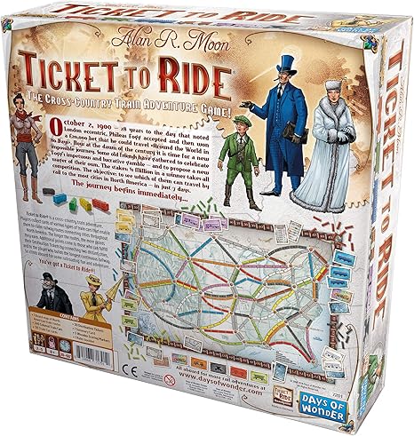 Ticket to Ride Board Game - A Cross-Country Train Adventure for Friends and Family! Strategy Game for Kids & Adults, Ages 8+, 2-5 Players, 30-60 Minute Playtime, Made by Days of Wonder