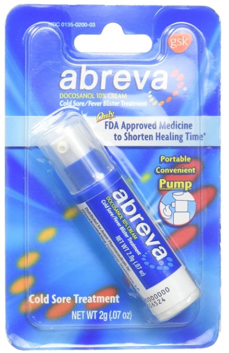 Abreva Cold Sore/Fever Blister Treatment, Pump 0.07 oz (2 g) (Abreva Pump)
