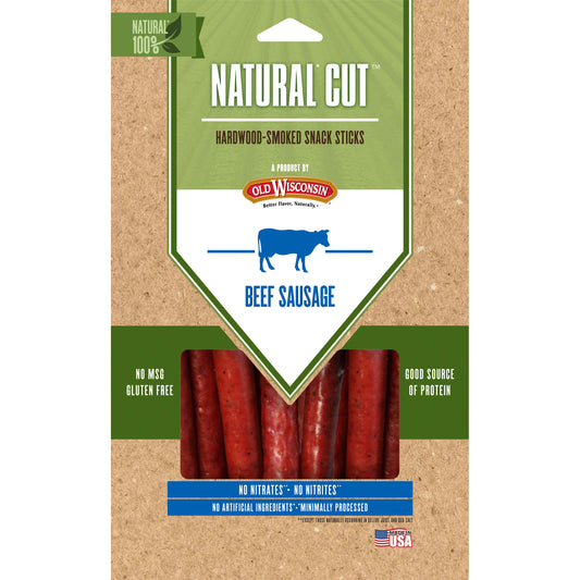 Old Wisconsin Natural Cut Snack Sticks, Beef, 6 Ounce