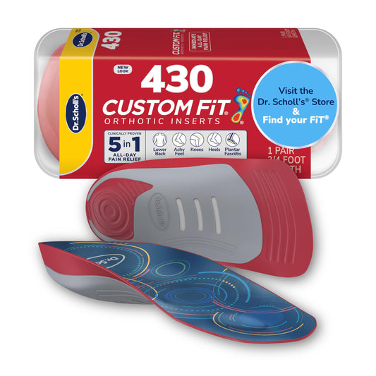 Dr. Scholl’s Custom Fit Orthotics 3/4 Length Inserts CF 430, 5-in-1 All-Day Pain Relief for Feet, Lower Back, Knees, Heel & Plantar Fasciitis, Arch Support Shoe Insoles for Men Women, FSA HSA Eligible