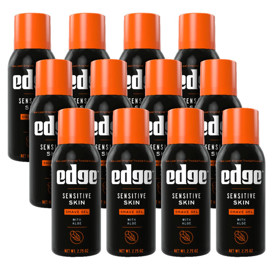 Edge Shave Gel for Men, Sensitive Skin with Aloe, 2.75oz (12 Pack) - Shaving Gel For Men That Moisturizes, Protects and Soothes To Help Reduce Skin Irritation