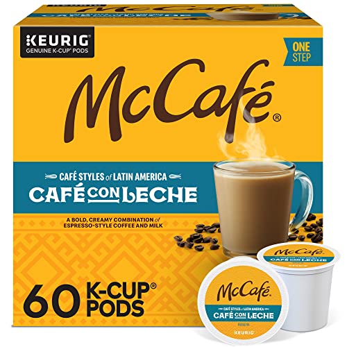 McCafe Cafe Styles of Latin America Cafe con Leche, Keurig Single Serve K-Cup Coffee Pods, 60 Count (6 Packs of 10)