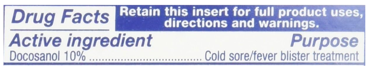 Abreva Cold Sore/Fever Blister Treatment, Pump 0.07 oz (2 g) (Abreva Pump)