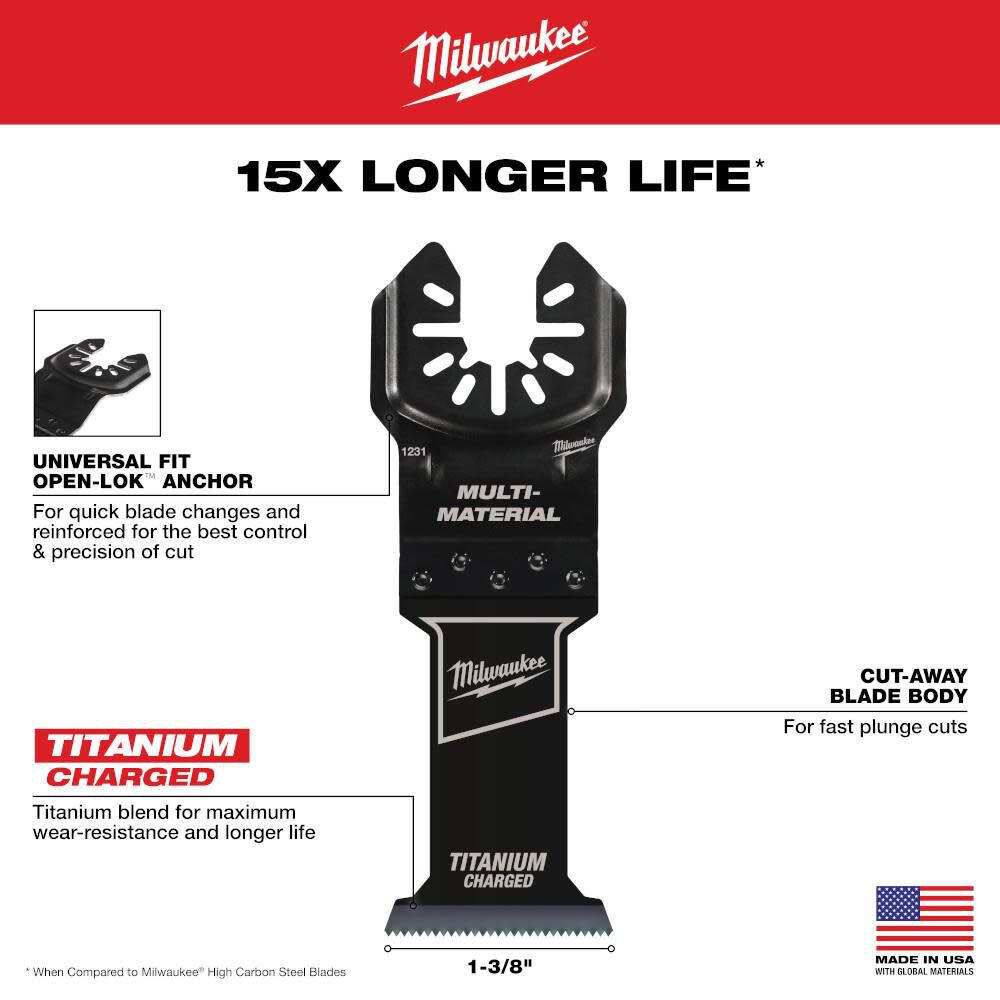 Milwaukee 1-3/8" Bi-Metal Multi-Tool Blade