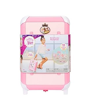 Disney Princess Travel Suitcase Play Set for Girls with Luggage Tag by Disney Princess Style Collection, 14 Pretend Play Accessories Pieces Including Travel Passport! For Ages 3+