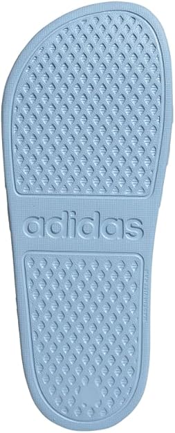 adidas Unisex Adilette Aqua Slide Sandal, Blue/Zero Metallic/Zero Metallic, 5 US Men