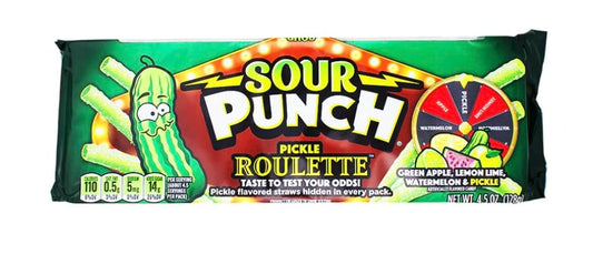 Sour Punch Straws Pickle Roulette 4.5 Oz