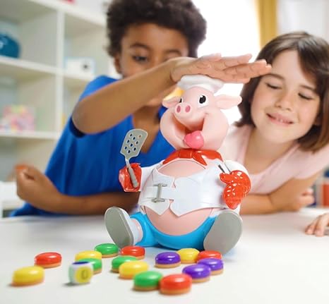 Goliath Pop The Pig - Bigger & Better - Belly-Busting Fun as You Feed Him Burgers and Watch His Belly Grow, Multi Color