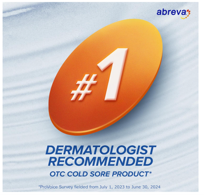 Abreva 10 Percent Docosanol Cold Sore Treatment, Treats Your Fever Blister in 2.5 Days - 0.07 oz Tube x 2