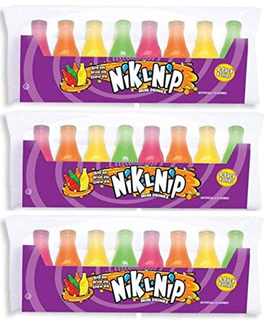 Nik-L-Nip Mini Drinks Candy, 8 Count (Pack of 3)