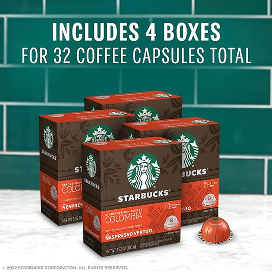 Starbucks by Nespresso Vertuo, Single-Origin Colombia, Medium Roast, Brews 7.8 oz.