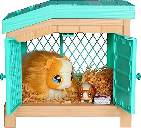 Little Live Pets - Mama Surprise | Soft, Interactive Mama Guinea Pig and her Hutch, and her 3 Surprise Babies. 20+ Sounds & Reactions. for Kids Ages 4+, Multicolor, 7.8 x 11.93 x 11.38 inches