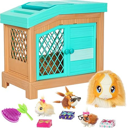 Little Live Pets - Mama Surprise | Soft, Interactive Mama Guinea Pig and her Hutch, and her 3 Surprise Babies. 20+ Sounds & Reactions. for Kids Ages 4+, Multicolor, 7.8 x 11.93 x 11.38 inches