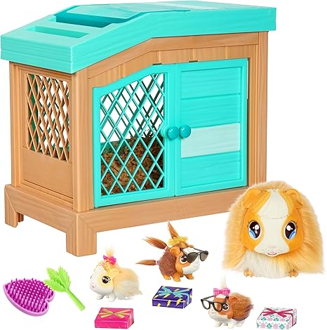 Little Live Pets - Mama Surprise | Soft, Interactive Mama Guinea Pig and her Hutch, and her 3 Surprise Babies. 20+ Sounds & Reactions. for Kids Ages 4+, Multicolor, 7.8 x 11.93 x 11.38 inches