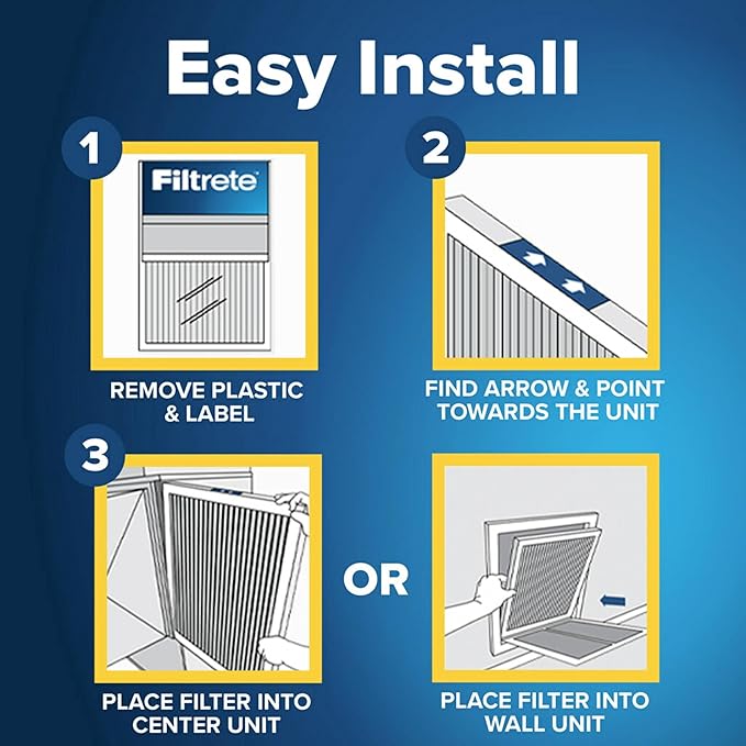 Filtrete 12X36X1 Air Filter, MPR 700, MERV 8, Clean Living Dust, Pollen and Pet Dander Reduction 3-Month Pleated 1-Inch Air Filters, 4 Filters
