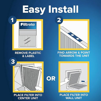 Filtrete 12X36X1 Air Filter, MPR 700, MERV 8, Clean Living Dust, Pollen and Pet Dander Reduction 3-Month Pleated 1-Inch Air Filters, 4 Filters