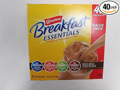 Carnation Breakfast Essentials 40-1.26oz Packets - Rich Milk Chocolate