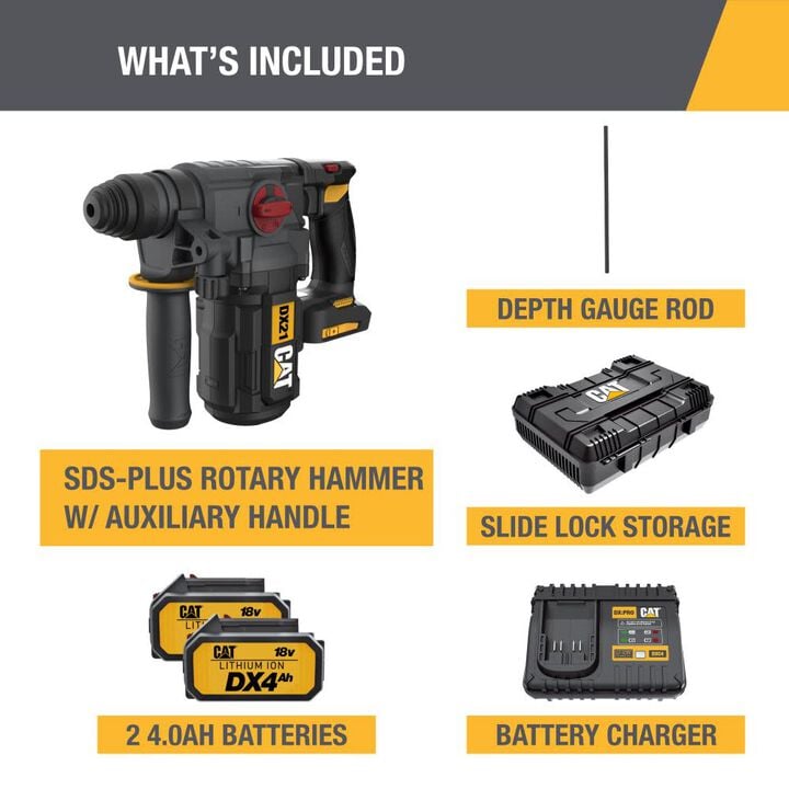 CAT 18V 1" SDS-Plus Rotary Hammer Kit