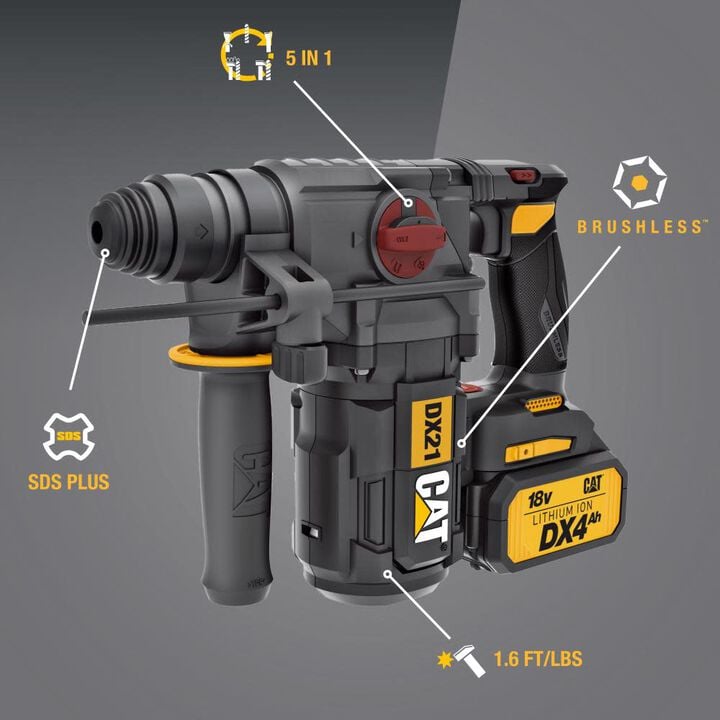 CAT 18V 1" SDS-Plus Rotary Hammer Kit