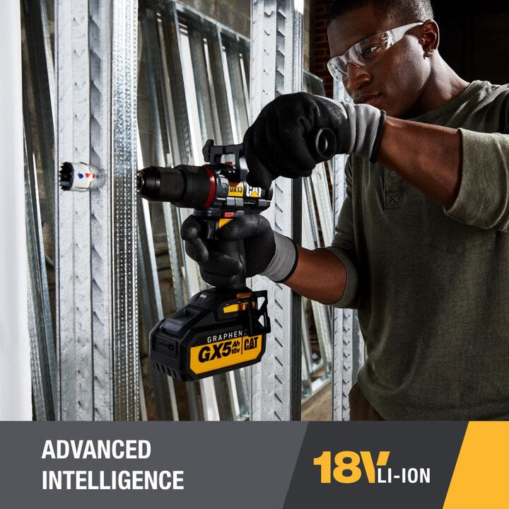 CAT 18V 1/2" Hammer Drill Kit with Graphene Battery