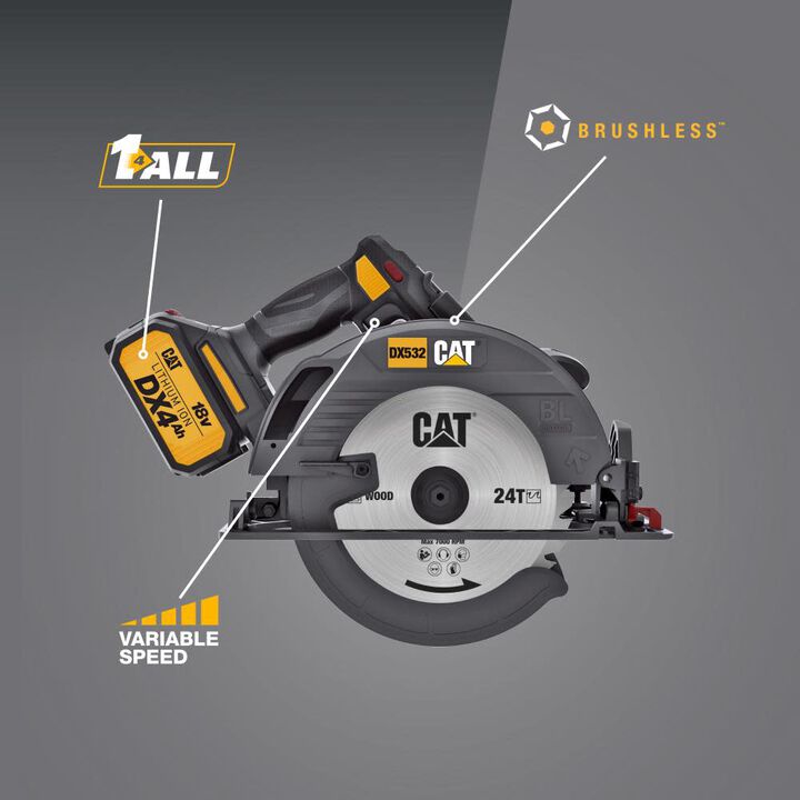 CAT 18V 7-1/4 in. Cordless Circular Saw with Brushless Motor